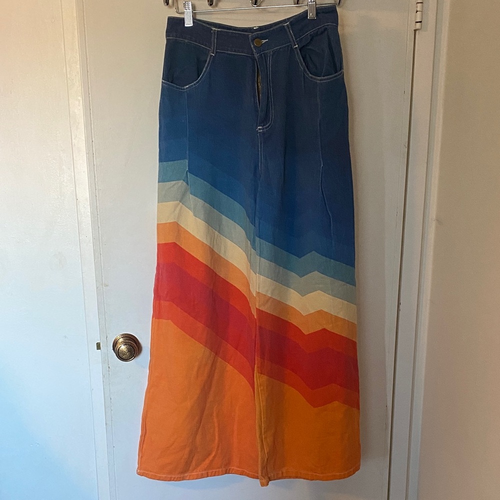 Women’s wide leg Chevron jeans